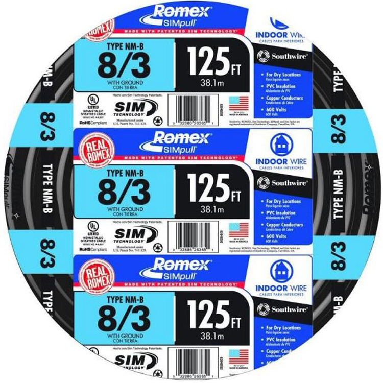 SOUTHWIRE 8/3NM-WGX125